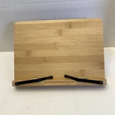 Wooden Cookbook Stand 11” Light Wood Adjustable Folding Holder