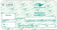 rare Garuda Indonesia Airlines First Class/Executive Class lounge pass
