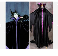sleeping beauty Maleficent Halloween evil witch Cosplay Costume dress cloak 
