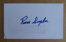 RUSS SNYDER SIGNED AUTOGRAPH 3X5 INDEX CARD 1966 WORLD SERIES CHAMPION ORIOLES