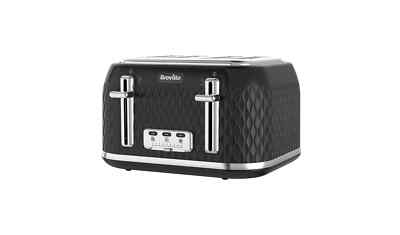 Breville VTT786 Curve Slice Toaster Black and Chrome UK