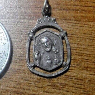 Beautiful Vintage Scapular Medal, Cut Our Style, Sterling Silver #5