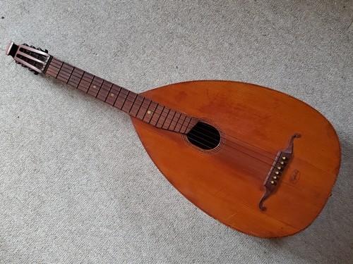 Old German guitar or Lute. needs repair! Kessler Markneukirchen 1948