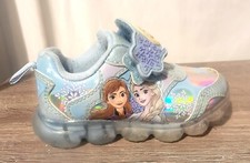 Disney-Girls Frozen Anna/Elsa Blue/silver Light-up shoes size 7