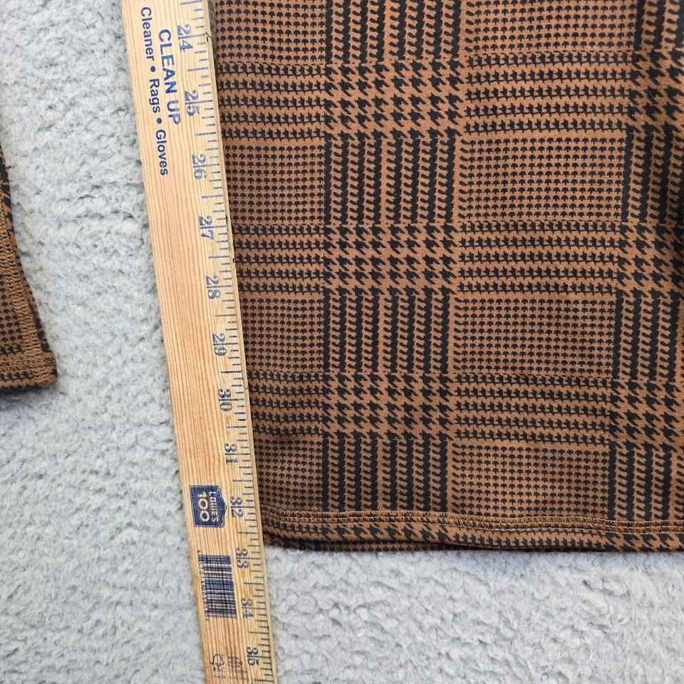 Maurices Wide Leg Plaid Pants Women’s XL Brown Academia Tall Stretchy Pull On - Image 4 of 4