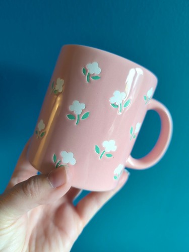 2 Waechtersbach Flower Coffee Cup Mugs Spain EASTER SPRING HTF Pink & Blue RARE - Picture 4 of 9