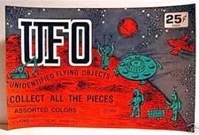UFO Toy 1980 Gumball Vending Machine Charms Sign