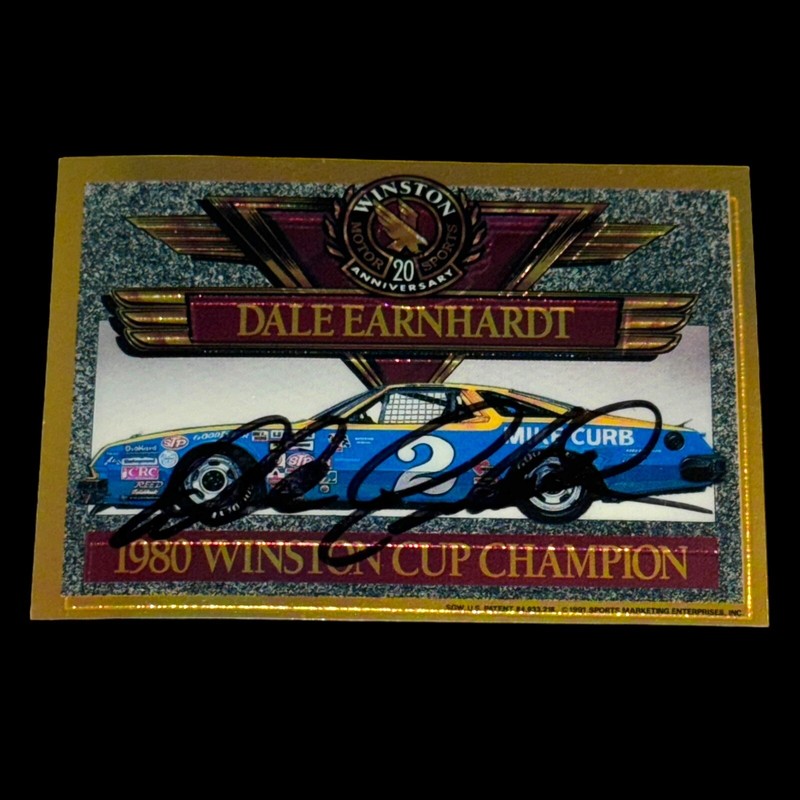 Dale Earnhardt HOF NASCAR VINTAGE signed card WINSTON ACRYLIC 1980 CHAMPION 🏁🏆
