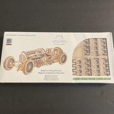 UGears Mechanical Models - U-9 Grand Prix Car / Factory Sealed / TJR