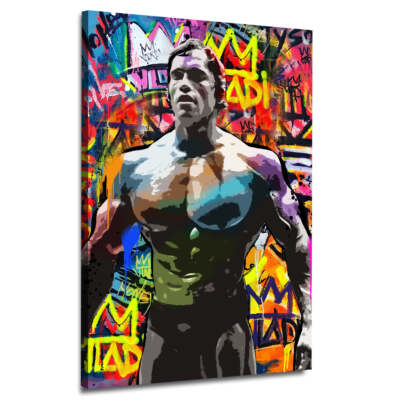 Leinwandbild Wandbild Pop Art Arnold Bodybuiling Style
