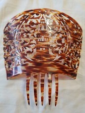 Victorian Asian Large Faux Tortoise Shell Hair Comb ornament 9 1/4"
