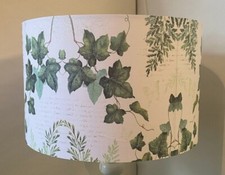 Ivy Script,lampshade ,light shade, folliage, leaves, script, letters shabby chic