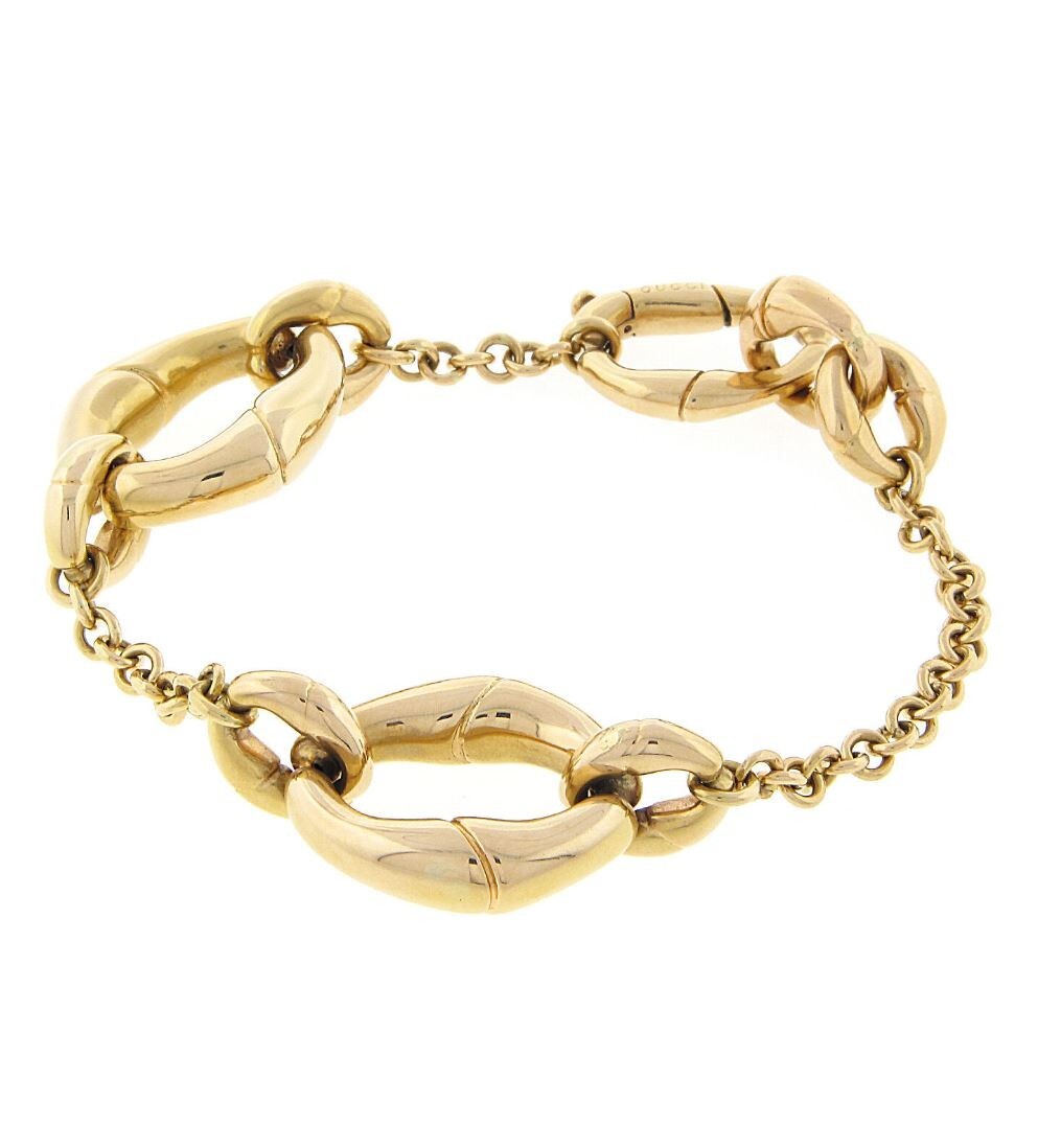 Gucci Bamboo Link Bracket 18K Yellow Gold Inch
