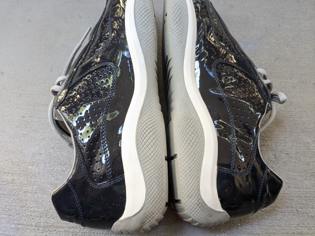 Prada America's Cup Sneakers Navy Blue Patent Leather Men 12.5 Low