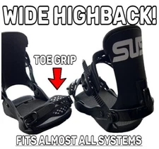 PERFORMANCE Men's Snowboard Bindings Team UNION style HIGHBACK WIDE STRAPS Large