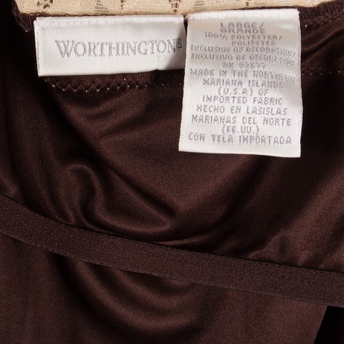 💖 WORTHINGTON großes Cami Tank Top dunkelbraun Regal BH verstellbare Träger Spitze - Bild 10 von 10