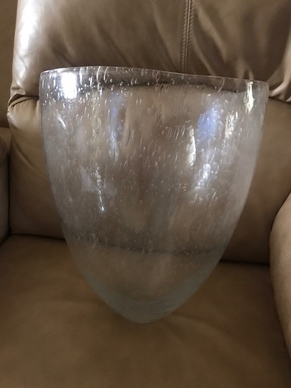 Vintage 14” Mod Clear Bubble Glass Hanging Pendant Lamp Shade NOS 20 Yrs In Box