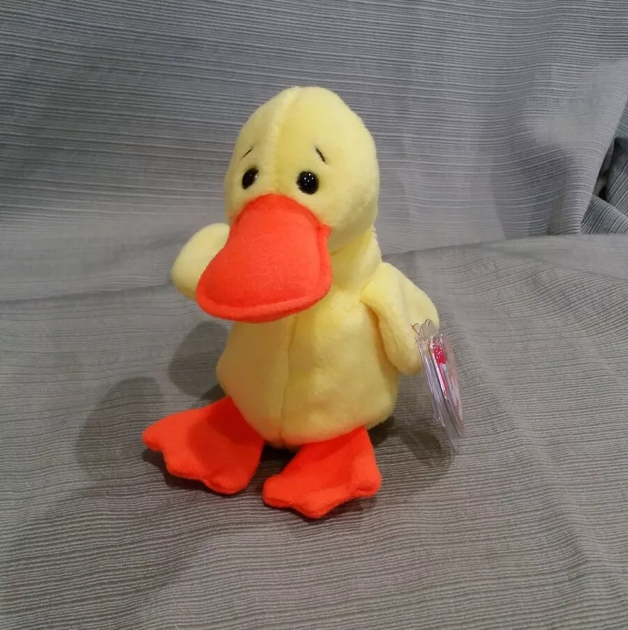 Ty Beanie Baby Quackers the Duck DOB 4 19 94 PVC 1993 w Tag Errors MWMT Retired