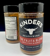 Kinder's Fajita Blend With Citrus & Garlic Seasoning JUMBO 8.1oz Best By 12/2026