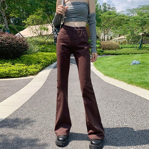 Women Bell Bottom Pants wide Leg Flared Denim Trousers Jeans Bum Scrunch  Legging | eBay