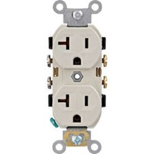 10-Leviton 20A Lt Almond Commercial Grade 5-20R Side or Back Wire Duplex Outlet