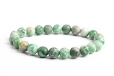 8MM Qinghai Jade Bracelet Grade AAA Genuine Natural Round Gemstone Beads 7"