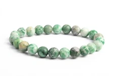 8MM Qinghai Jade Bracelet Grade AAA Genuine Natural Round Gemstone Beads 7"