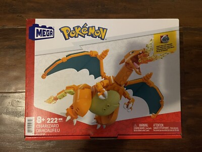 NIB/MATTEL MEGA CONSTRUX Pokemon CHARIZARD with POKE BALL PIN 222 PCS