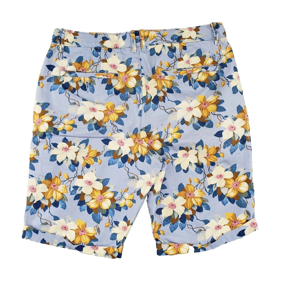 Original Penguin Floral Print Chino Shorts Mens 32 Blue Tropical Hawaiian Aloha - Image 2 of 4