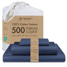 500 Thread Count Twin XL Cotton Sheet Set - D...
