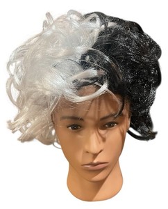 Cruella de Vil Costume WIG Black White 101 Adult Deville Dalmations
