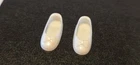 VINTAGE Barbie TUTTI 1960S WHITE FLAT PLASTIC MOLDED BOW SHOES JAPAN