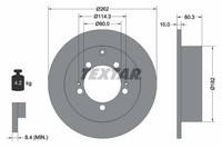 2X Textar Bremsscheibe 92136103 FüR Chrysler Mitsubishi