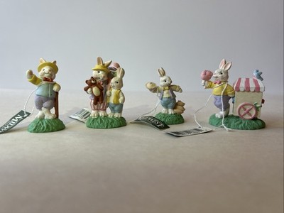 Midwest Of Cannon Falls Cottontail Lane Easter Village - 4 Pieces - NEW