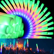 204Pcs Foam Glow Sticks Bulk,Foam Light up Sticks with 3 Modes Colorful Flashing