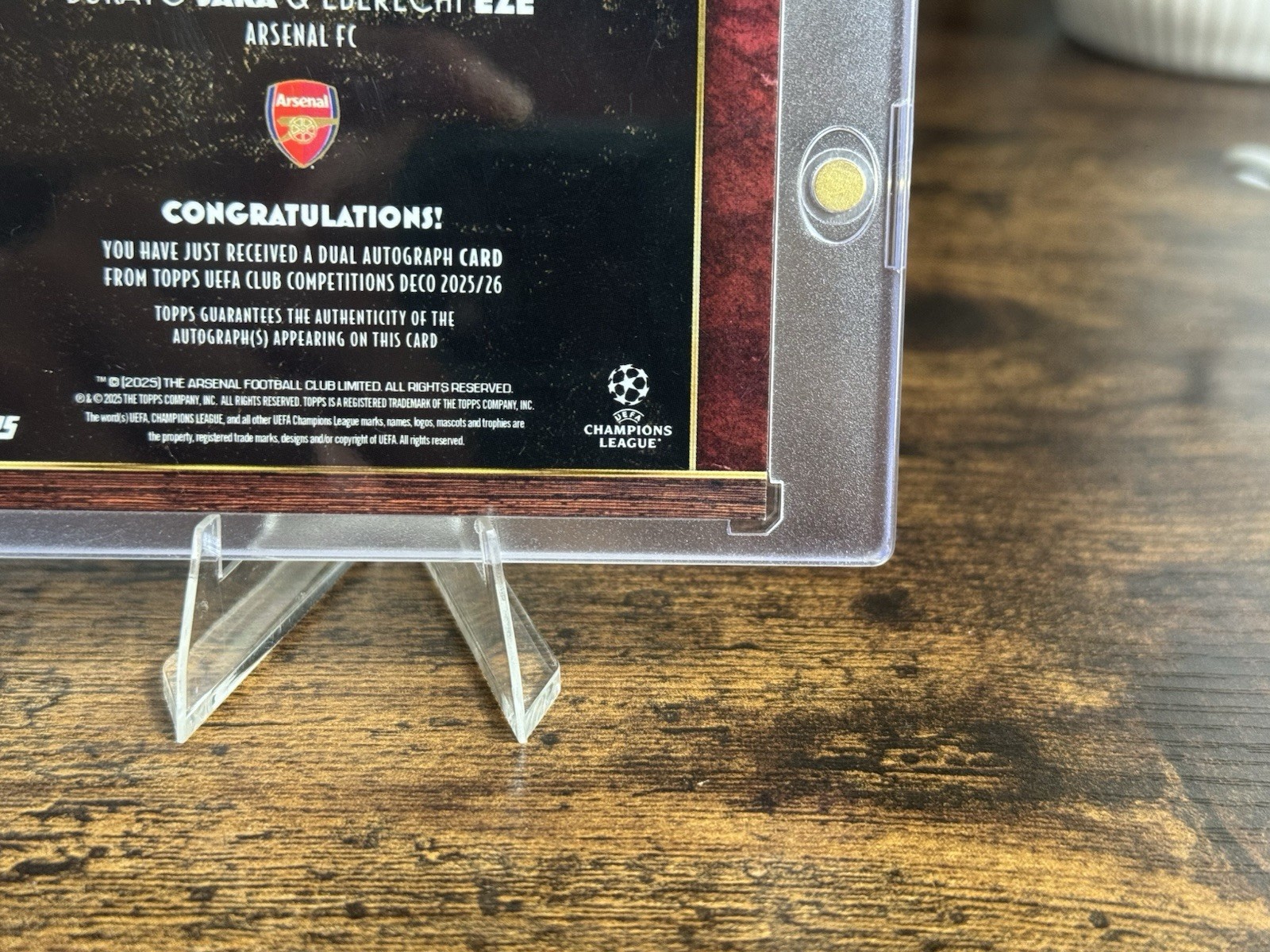 2025-2026 Topps Deco UCC Bukayo Saka & Eberechi Eze DUAL AUTO /5 COLOR MATCH view 10