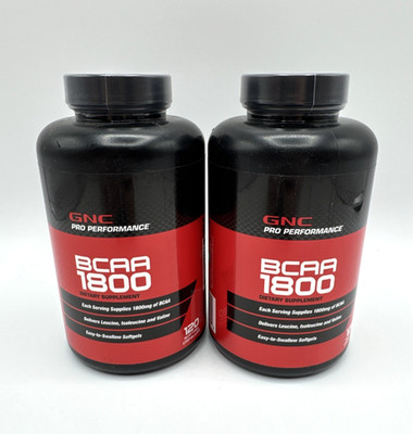 GNC  PRO PERFORMANCE BCAA 120 Softgel Capsules X2 Bottles
