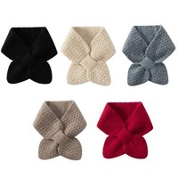 Thickening Cross Knitted Scarf Windproof Autumn Winter Scarves  Unisex
