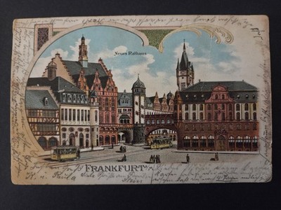 Litho AK Frankfurt a. M. Neues Rathaus 1903 gelaufen (C142)