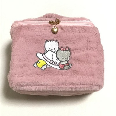 Sanrio Nya Ni Nyu Nye Nyon Mille Bonheur Vanity Bag Pink EcoFur Mirror Included