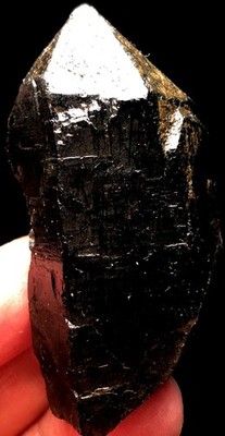 63g 1 Natural Beautiful Black SMOKY QUARTZ Crystal Point Tibetan Specimen  t721