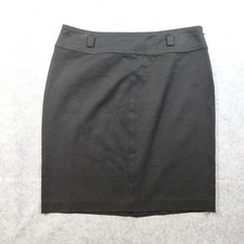 Ralph Lauren Skirt Womens 10 Pencil Mini Black Side Zip Cotton Blend Office Work