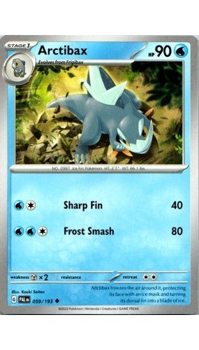 Arctibax 59/193 Scarlet & Violet Pokemon TCG Card 2023 Near Mint