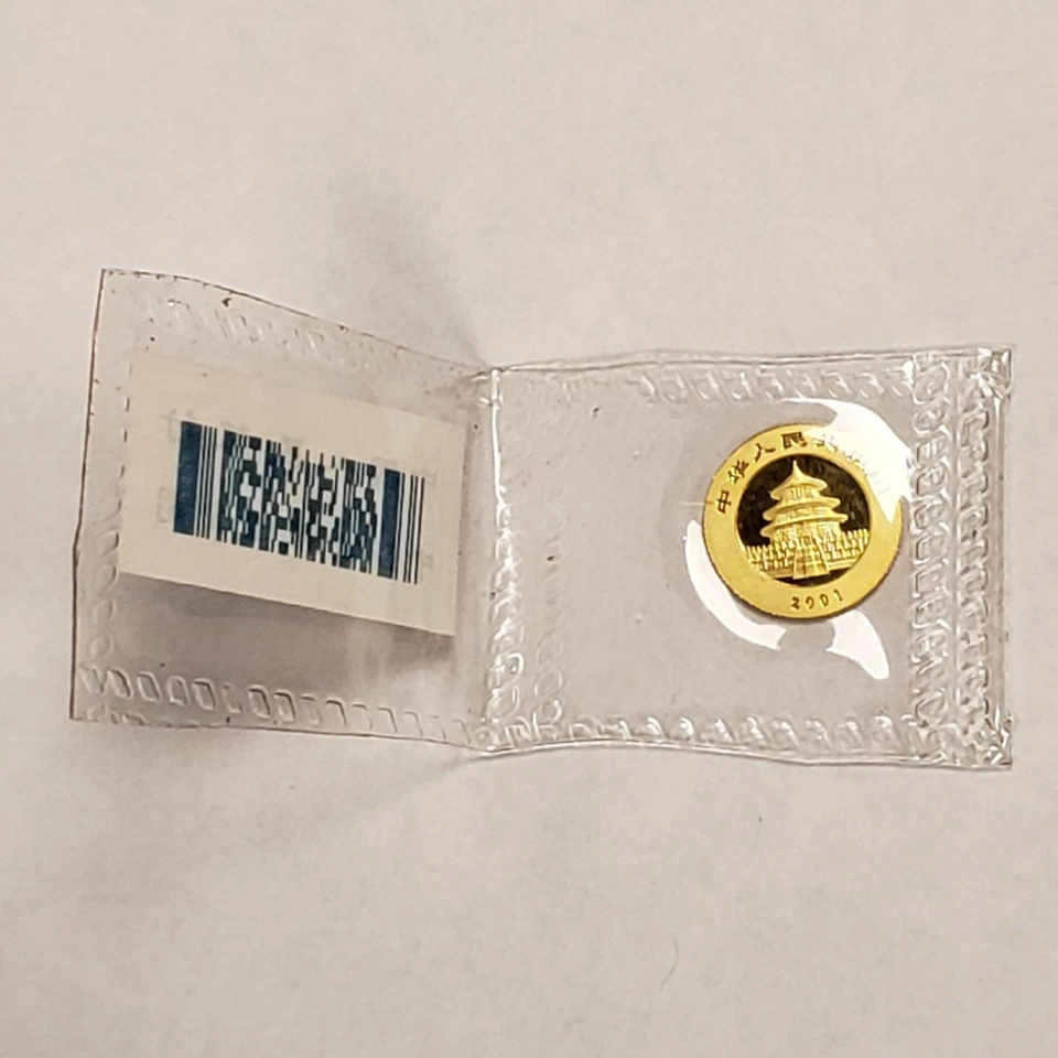 Moneda panda de oro de 20 yuanes 2001 1/20 oz veinte onzas - sellada OMP - G5843 Foto 3 de 4