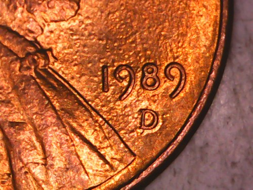 1989 D Lincoln Memorial Cent RB DDO HAIR Date Error Coin-259 - Picture 9 of 20