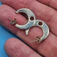 Crescent Moon Stud Earrings small hoop