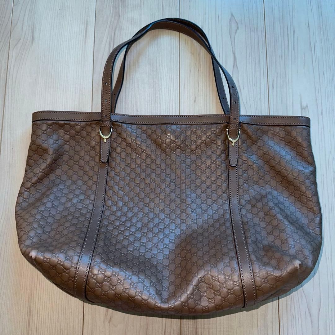 Gucci Micro Shima Leather Tote Bag Slightly Damaged Authentic Ladies Fashion thumbnail 3