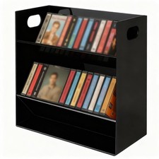 Clear Acrylic Cassette Tape Holder Modern 2 Tier Retro Audio Tape Deck Storag...