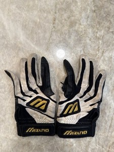 Mizuno Youth Large Batting Gloves Black White Baseball Softball