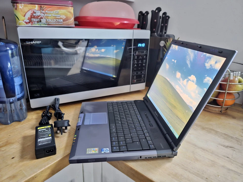 Retro Sony Vaio 15.1" Intel Pentium III 80GB HDD 256MB RAM Windows XP Laptop - Image 4 of 4